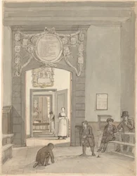 Vue de la Herenkamer dans la maison de la Diaconie évangélique-luthérienne et des pensionnaires à Amsterdam